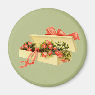 Vintage-Kunst - Rosenmagnetbox Magnet