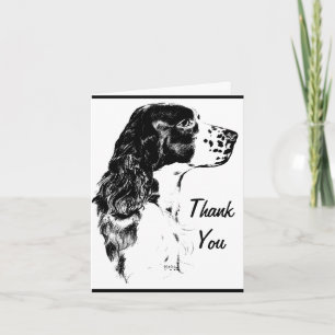 Vintage-Kunst Springer Spaniel Dankeskarten Dankeskarte