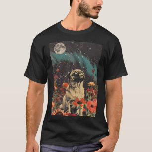 Vintage-Kunst Süßer Mops Welpe Retro-Ästhetik T-Shirt