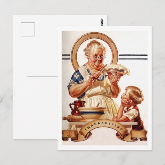 Vintage-Kunst-Thanksgiving-Postkarten Postkarte (Vorne/Hinten)