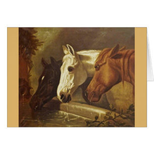 Vintage Kunst - Trio von Pferden,