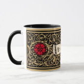 Vintage Kunst und Handwerk Blumenwein Personalisie Tasse (Links)