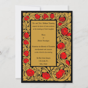 Vintage Kunst und Kunsthandwerk Rose Border Weddin Einladung