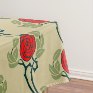 Vintage Kunst und Kunsthandwerk Stil Rose Muster Tischdecke