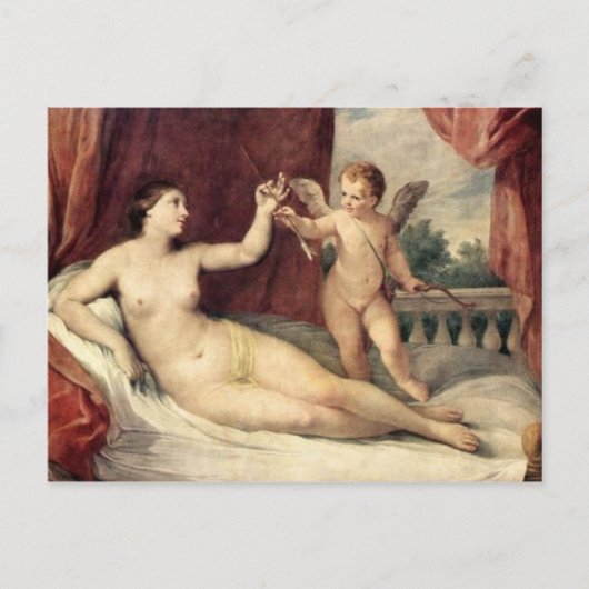 Vintage Kunst - Venus & Cupid - Reni Postkarte (Vorderseite)