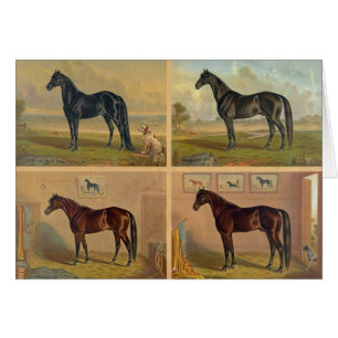 Vintage Kunst - Vier Pferderennchampions,