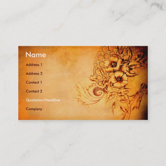 Vintage Kunst Visitenkarte (Vorderseite)
