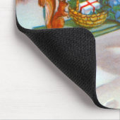 Vintage Kunst von Dame und Eichhörnchen Mousepad (Ecke)