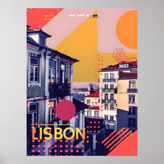 Vintage Kunst von Lissabon Poster (Vorne)