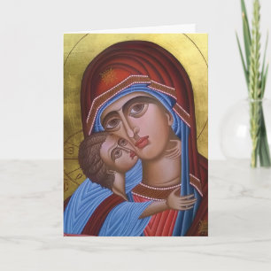 Vintage Kunst von Mary und Baby Jesus Feiertagskarte