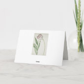Vintage Kunst, Weiß und Rot Tulip Geburtstag Karte (Rückseite)
