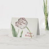 Vintage Kunst, Weiß und Rot Tulip Geburtstag Karte (Vorderseite)