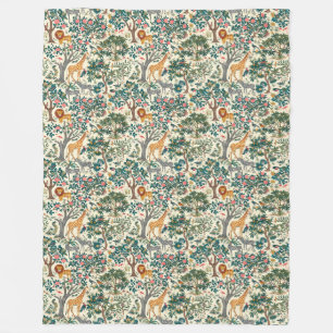 Vintage Kunst, Zebras Giraffen, Flamingo, Vögel, L Fleecedecke