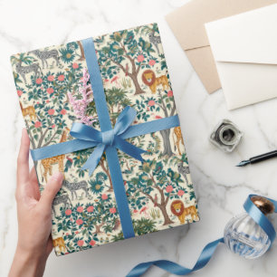 Vintage Kunst, Zebras-Giraffen, Flamingo, Vögel, l Geschenkpapier