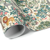 Vintage Kunst, Zebras-Giraffen, Flamingo, Vögel, l Geschenkpapier (Rolleneckpunkt)