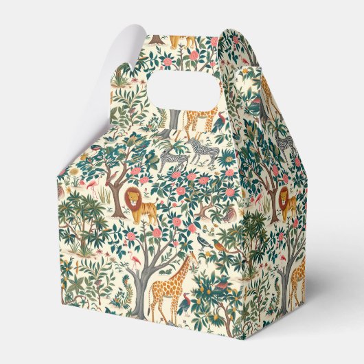 Vintage Kunst, Zebras-Giraffen, Flamingo, Vögel, l Geschenkschachtel (Vorderseite)