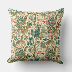 Vintage Kunst, Zebras-Giraffen, Flamingo, Vögel, l Kissen