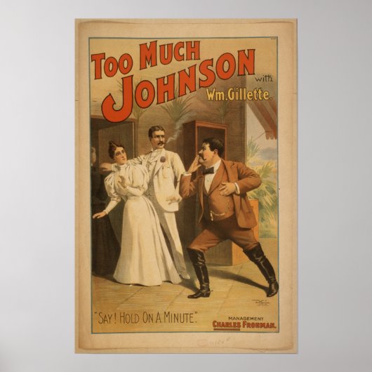Vintage Kunst zu viel Johnson Poster (Vorne)