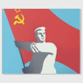 Vintage Kunstdrucke der sowjetischen Gewerkschaft Geschenkpapier (Flach)