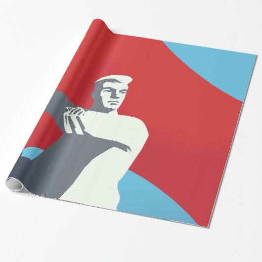 Vintage Kunstdrucke der sowjetischen Gewerkschaft Geschenkpapier (Ungerollt)