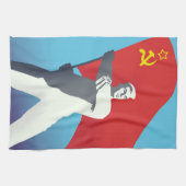 Vintage Kunstdrucke der sowjetischen Gewerkschaft  Geschirrtuch (Horizontal)