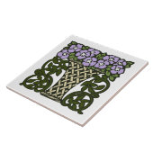 Vintage Künste und Handwerk Lila Geranien Fliese (Seite)