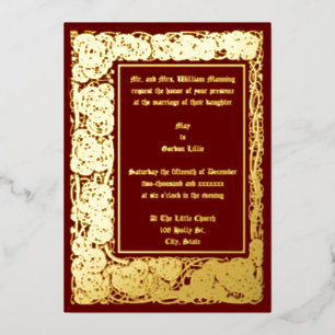 Vintage Künste und Handwerk Stil Mackintosh Rose G Folieneinladung