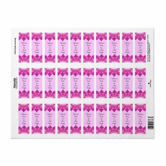 Vintage Kunsthandwerksbezeichnungen in Rosa (Vorne)