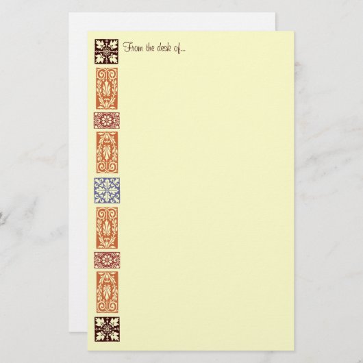 Vintage Kunsthandwerkskunst Briefpapier (Vorne/Hinten)