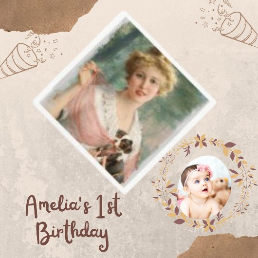 Vintage Kunstkollektion Digitales Party Napkin Serviette