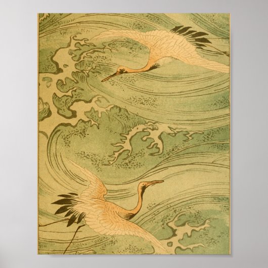 Vintage Kunstkrane aus Japan Poster (Vorne)