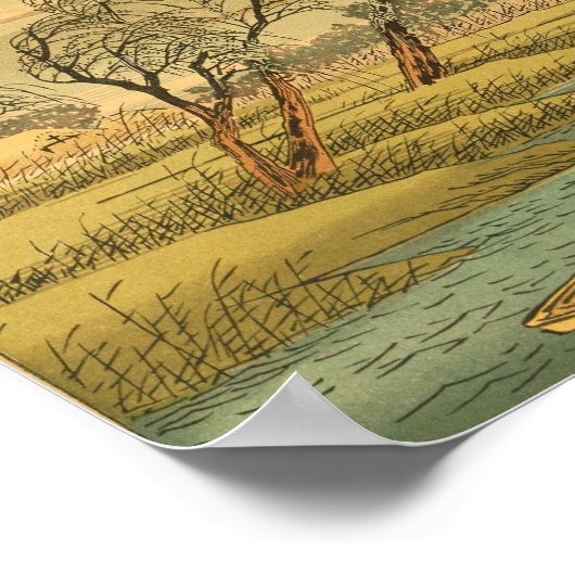 Vintage Kunstlandschaft Japans Poster (Ecke)
