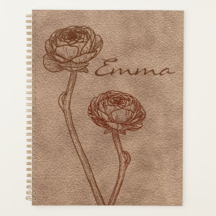 Vintage-Kunstleder-Minimalist-Personalisiert Planer