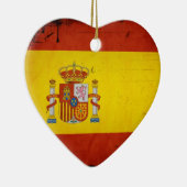 Vintage künstlerische Grunge-Spanien-Flagge Keramikornament (Rechts)
