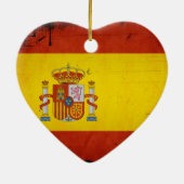 Vintage künstlerische Grunge-Spanien-Flagge Keramikornament (Hinten)