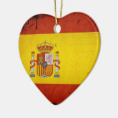 Vintage künstlerische Grunge-Spanien-Flagge Keramikornament (Links)