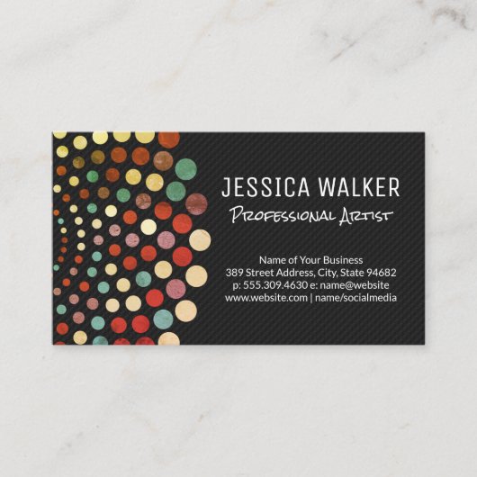 Vintage künstlerische Punkte Visitenkarte (Vorderseite)