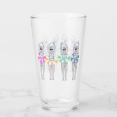 Vintage künstlerische Schwimmer Schwimmen Gläser (Rückseite)