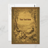 Vintage Kunstpaare Picnic - individuell anpassbare Postkarte (Vorne/Hinten)