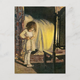 Vintage Kunstpostkarte eines kleinen Mädchens Postkarte