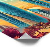 Vintage Kunstreise Doha Katar - Illustration Poster (Ecke)