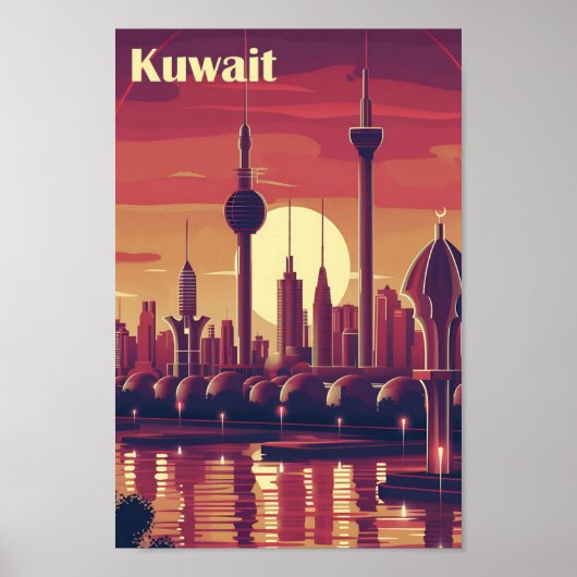 Vintage Kunstreise Kuwait Poster (Vorne)