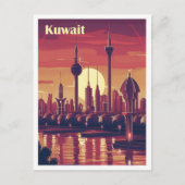 Vintage Kunstreise Kuwait Postkarte (Vorderseite)