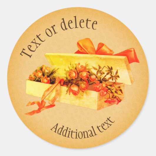 Vintage Kunstsammlung Personalisierter Rose Runder Aufkleber (Vorderseite)