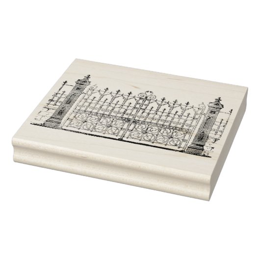 Vintage Kunstschmiedeeiserne Gate Rubber Briefmark Gummistempel (Stempel)