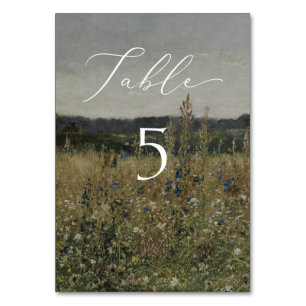 Vintage, kunstvoll inspirierte Hochzeitstisch-Deko Tischnummer