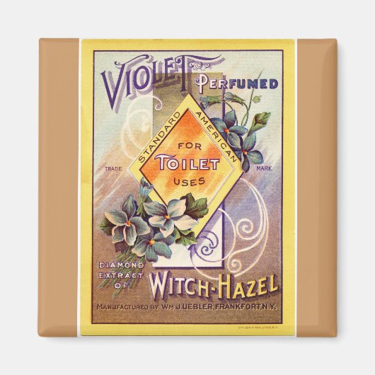 Vintage Kunstwerbung Violett Hexenhazel Magnet (Vorne)