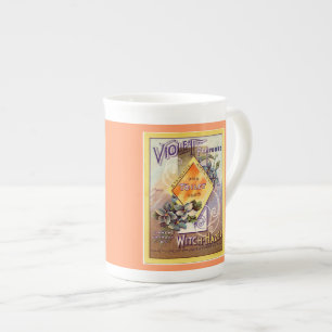 Vintage Kunstwerbung Violett Hexenhazel Porzellantasse