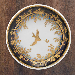 Vintage-Kunstwerk Gold Schwalbe Vogel Dekorativ Keramikknauf