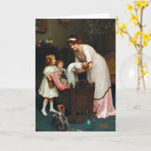 Vintage Kunstwerke - Big Sisters and Baby, Karte (Gelbe Blume)